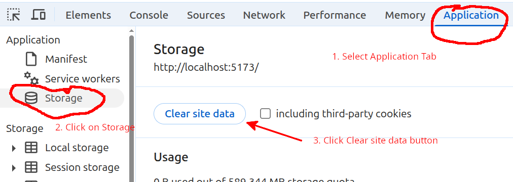 chrome clear site data