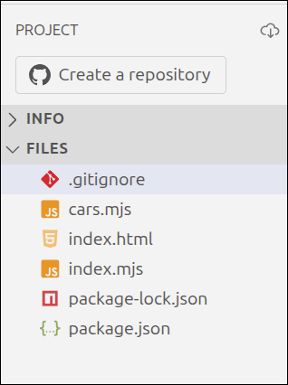 files in project stackblitz