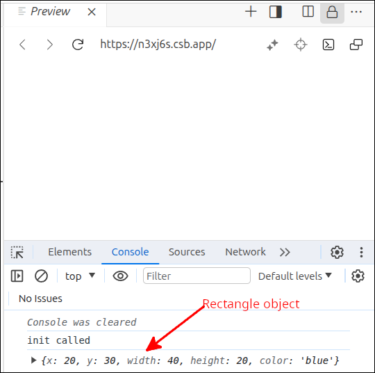 rectangle in console