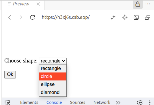 shape select created