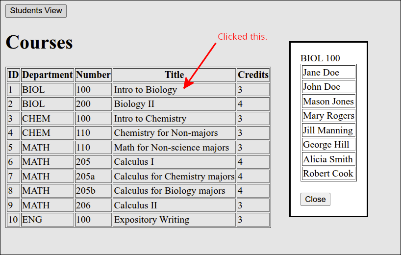 application course students