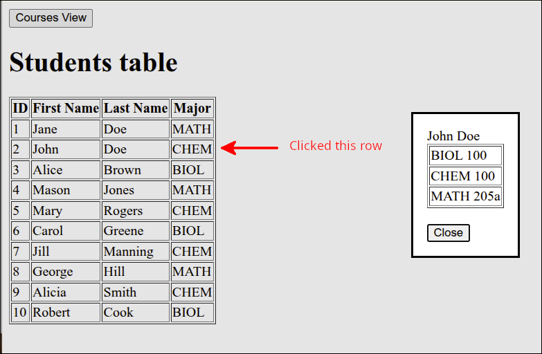 application john doe courses
