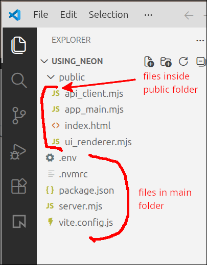 vscode explorer area