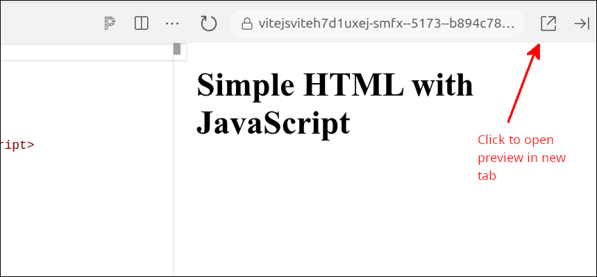open preview new tab button
