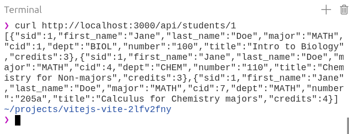 curl student courses