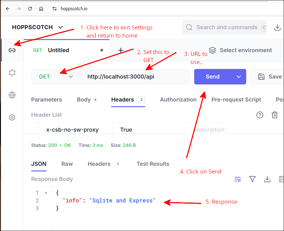 test default route hoppscotch