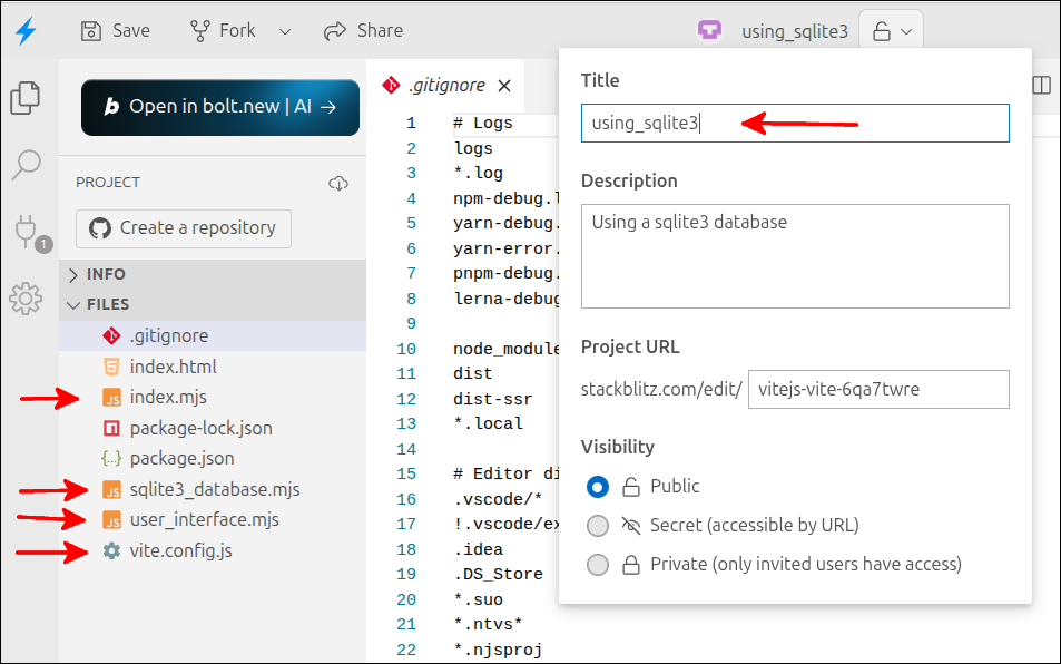 initial files project title stackblitz